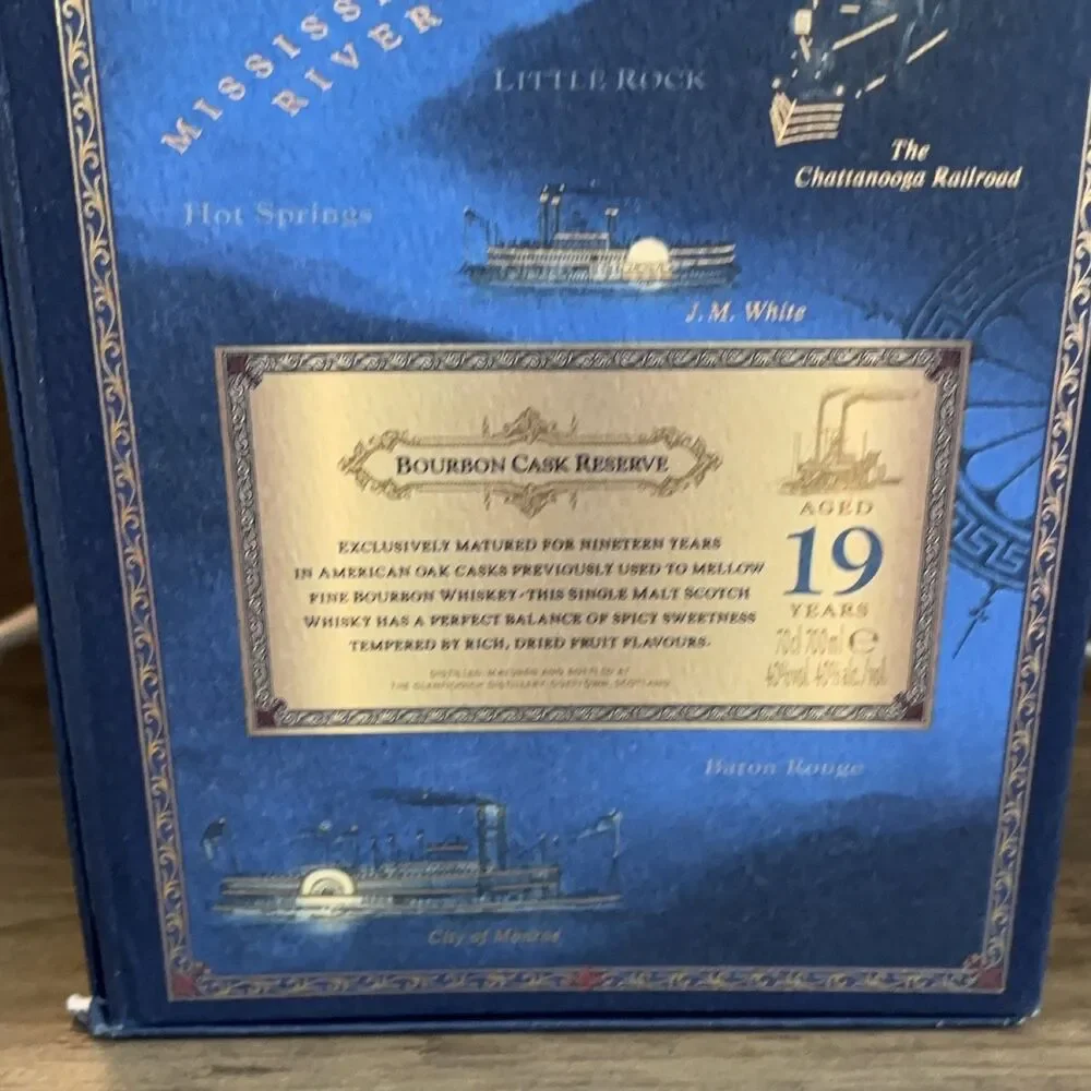 Glenfiddich Age of Discovery Empty Presentation Box 19 Year Bourbon Cask Blue